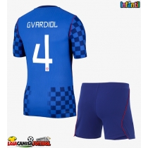 Camisa de Futebol Croácia Josko Gvardiol #4 Equipamento Secundário Infantil Mundo 2026 Manga Curta (+ Calças curtas)